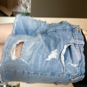 Ripped Denim Shorts